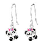 Hopeiset Lasten Koukkukorvakorut "Panda Earrings"