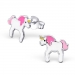 Hopeiset Lasten Korvakorut "Pink Silver Unicorn Ear Studs"