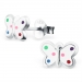 Hopeiset Lasten Korvakorut "Silver Butterfly Colorful"