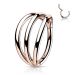 Lävistysrengas Titaani Hinged Segment Triple Hoop Ring. Väri: Rosegold.