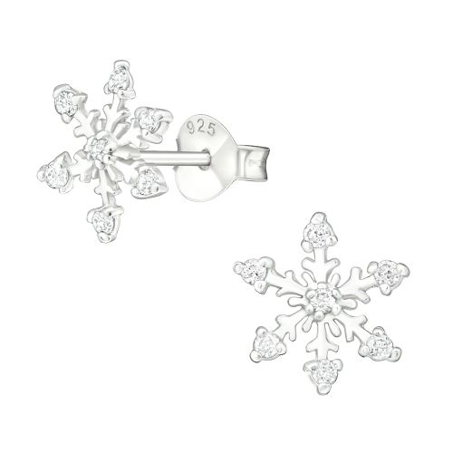 Lumihiutale Korvakorut Hopea Clear Cubic Zirconia.