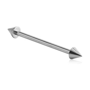 316L Kirurginteräs Micro Barbell, "Cones" 1,2 mm