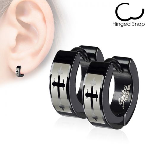 Miesten Korvakorut Korvarenkaat 4 mm Black Cross.