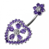 Napakoru "Twin Daisy Flowers Spinal Belly Button Ring"