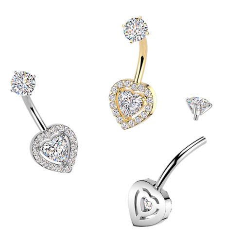 Napakoru Internally Threaded Heart With CZ.