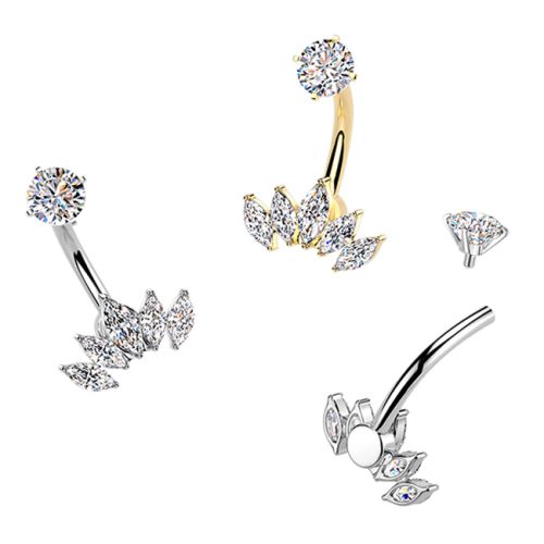 Napakoru Internally Threaded Marquise CZ.