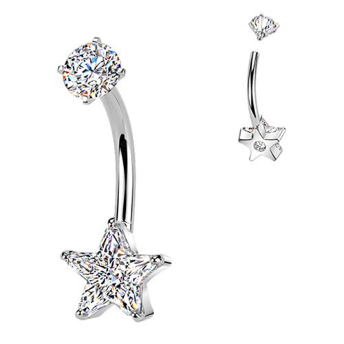 Napakoru Internally Threaded Star With CZ. Väri: Teräs.