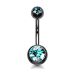 Napakoru Kirurginteräs Double Jeweled. väri: turkoosi.