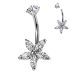 Napakoru Kirurginteräs Internally Threaded Marquise CZ Flower. Väri: Teräs.