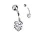Napakoru Kirurginteräs Prong Set 8mm Heart CZ. Väri: Kirkas.