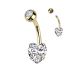 Napakoru Kirurginteräs Prong Set 8mm Heart CZ. Väri: Kulta.
