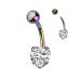 Napakoru Kirurginteräs Prong Set 8mm Heart CZ. Väri: Rainbow.
