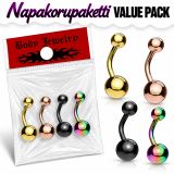 Napakorupaketti 4 kpl Basic 316L Kirurginteräs.