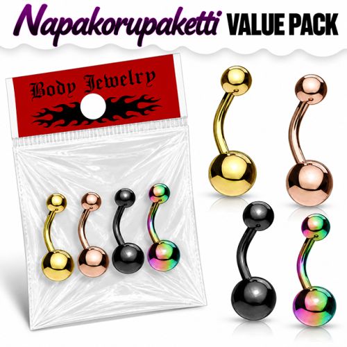 Napakorupaketti 4 kpl Basic 316L Kirurginteräs.