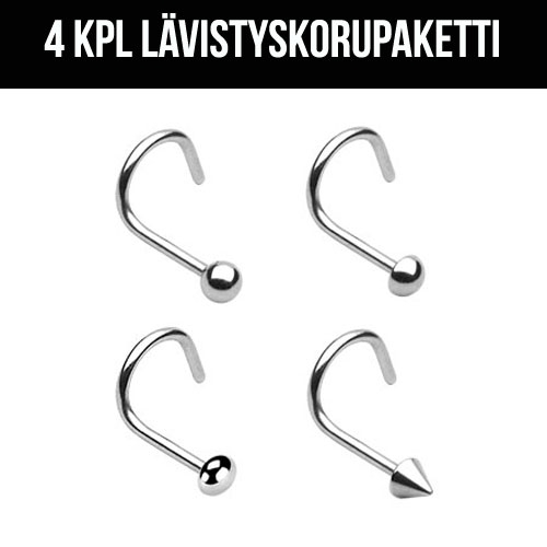 Nenäkoru "4 kpl Ball,Dome,Flat Ball, Cones"