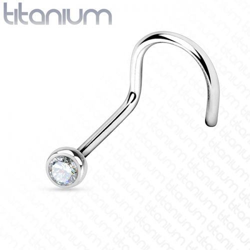 Nenäkoru Titaani Nose Screw with 2mm Gem Väri: Kirkas.