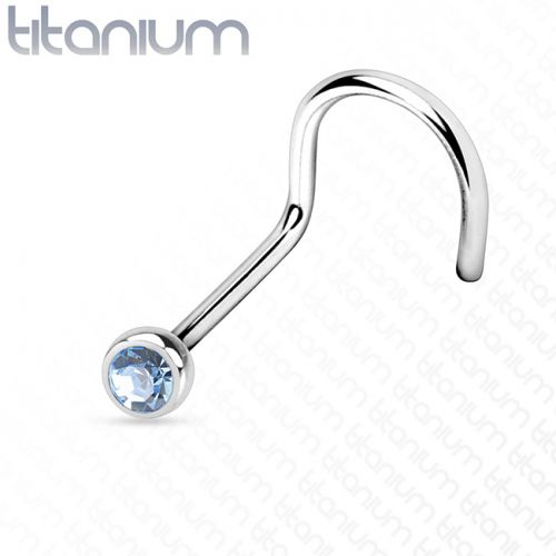 Nenäkoru Titaani Nose Screw with 2mm Gem Väri: Turkoosi.