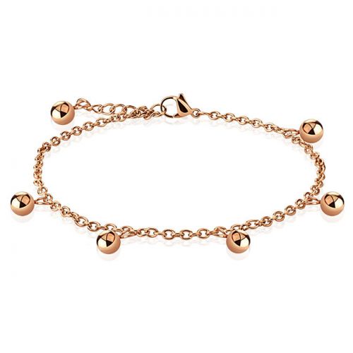 Nilkkakoru Teräs "Rosegold Beads"