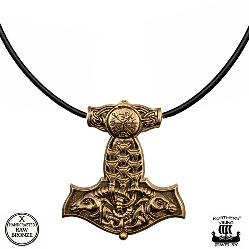 Pronssinen Viikinkikoru Vegvisir Thorin Vasara Northern Viking Jewelry®.
