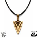 Pronssinen Viikinkikoru Gungnir Spear With Wolf Northern Viking Jewelry®.