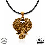 Pronssinen Viikinkikoru Odinin Korpit – Sydänriipus Northern Viking Jewelry®.
