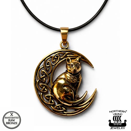 Pronssinen Viikinkikoru Kelttisolmu Kissa Northern Viking Jewelry®.