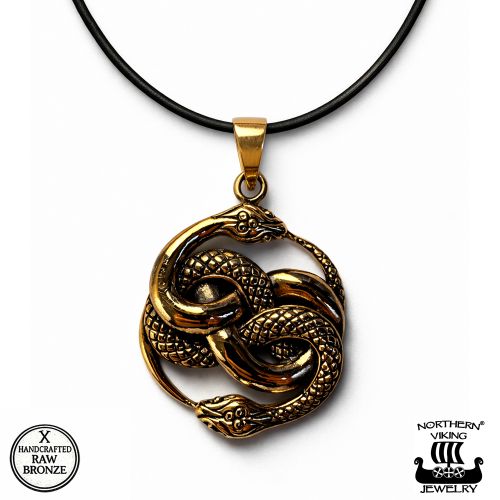 Pronssinen Viikinkikoru Ouroboros ikuisuuden käärme Northern Viking Jewelry®.