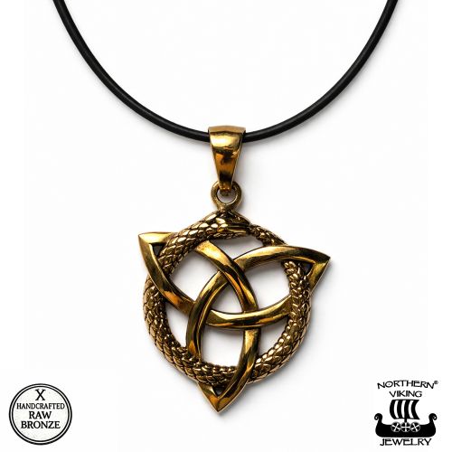 Pronssinen Viikinkikoru Ouroboros Trinity Ikuisuuden Amuletti Northern Viking Jewelry®.