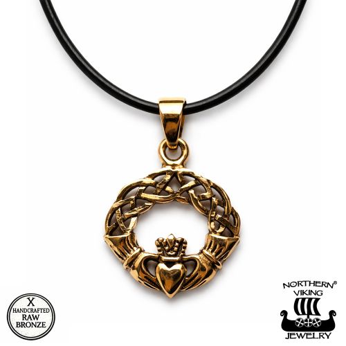 Pronssinen Viikinkikoru Claddagh Sydän Northern Viking Jewelry®