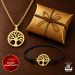 Northern Viking Jewelry® Elämänpuu Kulta & Musta Nauha – Lahjapaketti