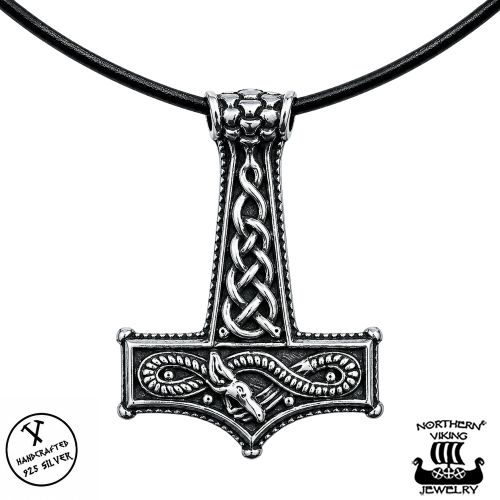 Northern Viking Jewelry® 925-Hopea Huutava Lohikäärme Thorin Vasara.