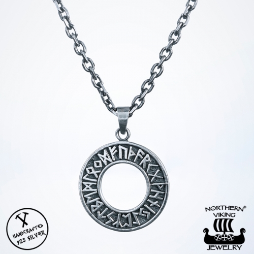 Northern Viking Jewelry® 925-Hopea Riimukiekko Riipus