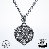Northern Viking Jewelry® 925-Hopeariipus Knotwork Dragon