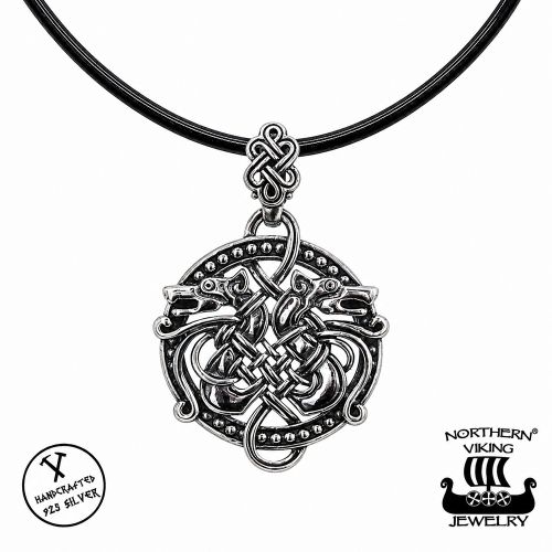 Northern Viking Jewelry® 925-Hopeariipus Knotwork Dragon.