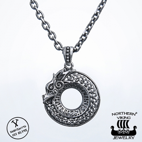 Northern Viking Jewelry® 925-Hopeariipus Dragon