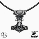 Northern Viking Jewelry® 925-Hopeariipus Goat Thorin Vasara.