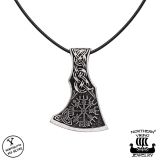 Northern Viking Jewelry® 925-Hopeariipus Vegvisir Axehead.