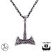 Northern Viking Jewelry® 925-Hopeariipus "Helm Of Awe / Valknut Axe"