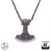 Northern Viking Jewelry® 925-Hopeariipus "Algiz Axehead"