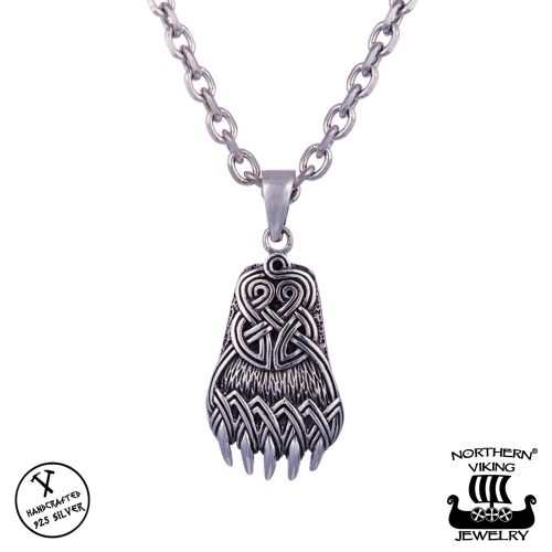 Northern Viking Jewelry® 925-Hopeariipus "Oxidized Bear Claw"