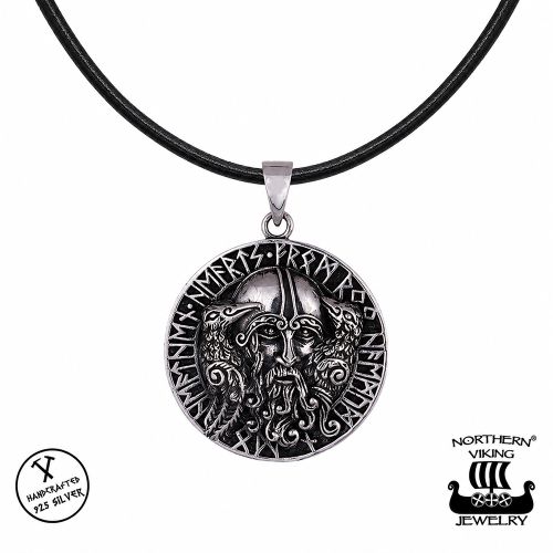 Northern Viking Jewelry® Kaulakoru Hopea Huginn and Muninn Raven Runes.