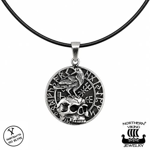 Northern Viking Jewelry® Kaulakoru Hopea Vegvisir Raven And Skull.