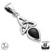 Kelttikorut Hopea Northern Viking Jewelry® Kaulakoru Black Onyx Trinity Knot.