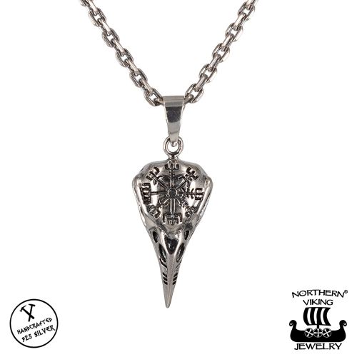 Northern Viking Jewelry® Kaulakoru Hopea Vegvisir Raven Skull