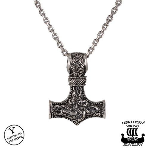 Northern Viking Jewelry® Kaulakoru Hopea Knotwork Thorin vasara.