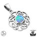 Kelttikorut Hopea Northern Viking Jewelry® Kaulakoru Round Celtic Knot Azure Opal.
