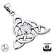 Kelttikorut Hopea Northern Viking Jewelry® Kaulakoru Triquetra Rainbow Moonstone.