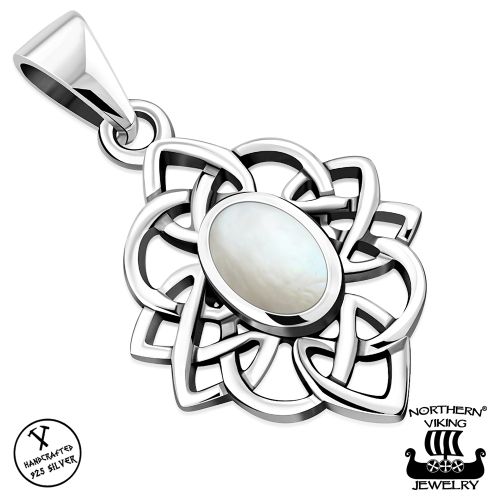Kelttikorut Hopea Northern Viking Jewelry® Kaulakoru Mother of Pearl Celtic Knot.