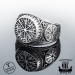 925-Hopea Vegvisir-Sormus Oksidoitu, Northern Viking Jewelry