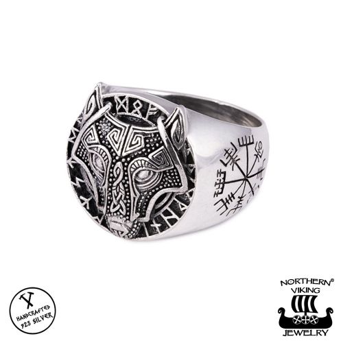 925-Hopea Guardian Wolf-Sormus, Northern Viking Jewelry®
